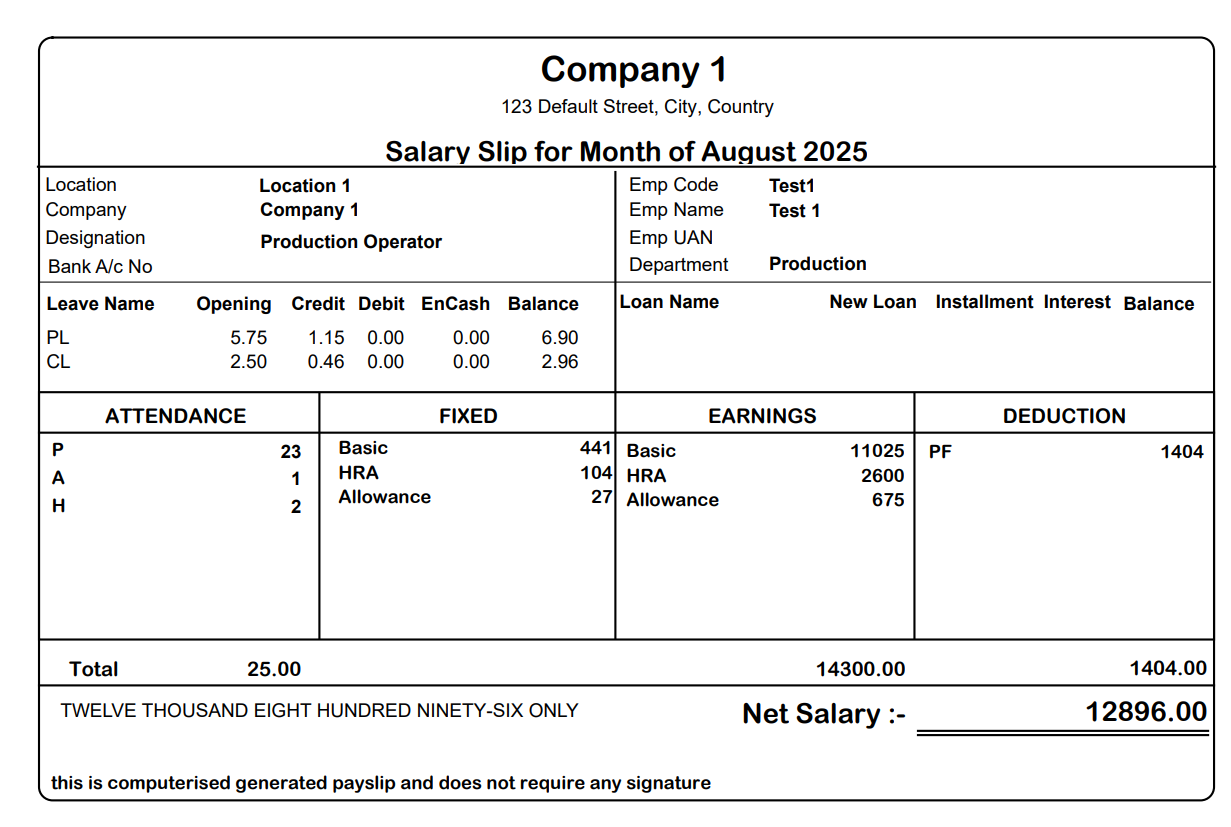 Salary Slip